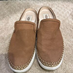 Ugg Espadeille Mules Chestnut Leather Size 9.5  Women’s